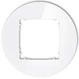 ICON Ramka uniwersalna pojedyncza okrągła - efekt szkła (ramka: biała; spód: biały) biały
