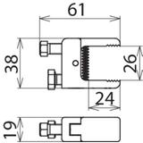 Zacisk ze śrubą M8, zakres zacisku: 0-24 mm