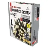 Oświetlenie łączone Profi - łańcuch 50 LED 5m ciepła biel, czarny przewód, IP44, timer