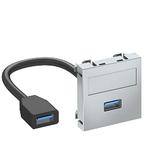 MTG-U3A F AL1, Wspornik multimedia USB 3.0 A-A, z kbl., gn.-gn.