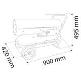 Nagrzewnica olejowa 30kW, zbiornik 38l, kółka