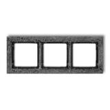 DECO Ramka uniwersalna potrójna - beton (ramka: antracytowa; spód: czarny)