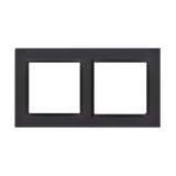 Simon 10 Ramka 2-krotna podwójna poziom i pion czarny mat