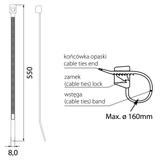 Opaska czarna OZC 80-550 UV (50szt) 25.145 OPATÓWEK