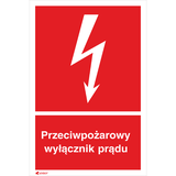 PRZECIWPOŻAR. WYŁ. PRĄDU   150X205 FOLIA SMAOPRZYLEPNA FOTOLUMINESCENCYJNA