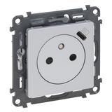 VALENA LIFE - GNIAZDO 2P+Z Z GNIAZDEM USB TYP C - ALUMINIUM