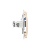 Simon Basic Gniazdo telefoniczne RJ11 uniwersalne pojedyncze Montaż na łapki lub wkręty beż