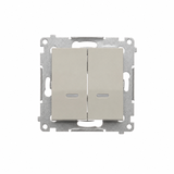 Simon 54 Łącznik krzyżowy podwójny z podświetleniem LED kaszmir mat DW7/2L.01/X/42