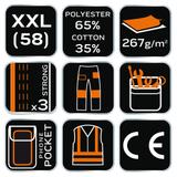 Spodnie robocze na szelkach, białe, HD, rozmiar XXL/58