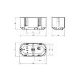 P2x60D , Puszka instalacyjna do pustych ścian Multibox2 - dwupolowa O 2x60, głęboka, niebieski