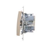 Simon 54 Łącznik schodowy z podświetleniem LED bez piktogramu 10A 250V szybkozłączka złoty mat DW6L.01/X/44 KONTAKT