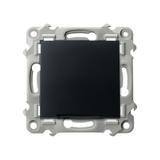 SZAFIR Łącznik jednobiegunowy z podświetleniem niebieskim - kolor czarny metalik