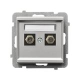 SONATA Gniazdo antenowe typu F podwójne - kolor srebro mat