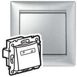 VALENA PRZYCISK JEDNOBIEGUNOWY 12V PODŚWIETLANY Z ETYKIETĄ 10A-250V~ ALUMINIUM, Legrand