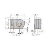 złączka do płytek drukowanych bezpiecznikowa szara raster 5 mm