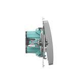 Simon Basic Przycisk światło 16A z. śrub. satynowy