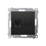 Simon 54 Gniazdo telefoniczne pojedyncze RJ12 czarny