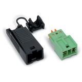 WINSTA EIB wtyk 2-torowy zielony z obudową odciążającą naciąg