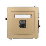 DECO Mechanizm gniazda komputerowego pojedynczego 1xRJ45, kat. 7, ekranowany, 8-stykowy złoty metali