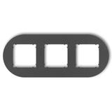 MINI Ramka uniwersalna potrójna okrągła z tworzywa grafitowy