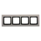 Simon 54 NATURE WMDZ-0140xS-081 Ramka 4-krotna Nature-Metal, SATYNOWA NOC, IP20/IP44. (IP44-należy z DRN4/81 KONTAKT