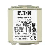 FUSE 630A 690V 1*BN/50 AR UC Wkładka szybka 630A AC 690V rozmiar 1 45x59x51 mm aR I 170M3423 EATON