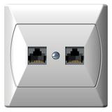 AKCENT Gniazdo komputerowe podwójne, kat. 5e FOREX - kolor biały