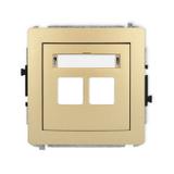 DECO Mechanizm gniazda multimedialnego podwójnego bez modułu (standard Keystone) złoty