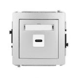 DECO Mechanizm gniazda pojedynczego 1xUSB C-C srebrny metalik