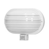 LASO, oprawa ogrodowa z czujnikiem ruchu 180st, 1x60W, E27, IP44, plastik, biała LF-2/W ORNO