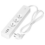 Przedłużacz z 3 gniazdami z uziemieniem i wyłącznikiem 2xUSB Tuya Smart Wi-Fi biały
