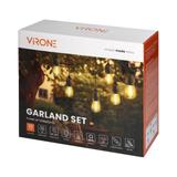 Zestaw girlanda oświetleniowa 10 m IP44 czarna + 10 żarówek LED 1W E27 3000K LG-1/10M/E27/3 ORNO