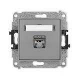 ICON Mechanizm gniazda komputerowego pojedynczego 1xRJ45, kat. 6, ekranowany, 8-stykowy szary mat