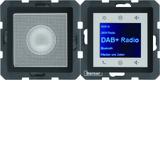 Berker Q.1/Q.3/Q.7 Q.x Radio Touch podtynkowe DAB+ Bluetooth z głośnikiem antracyt aksamit 30806086 HAGER