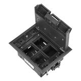 Puszka podłogowa na gniazda modułowe 4 x 45x45mm lub 8 x 22,5x45mm, pokrywa: plastik, czarna