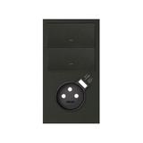 Simon 100 W100-10020233x-238 Panel 2-krotny pion: 2 klawisze+gniazdo z zintegrowaną ł