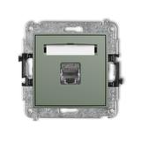 ICON Mechanizm gniazda komputerowego pojedynczego 1xRJ45, kat. 6, ekranowany,  8-stykowy szałwiowy