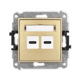 ICON Mechanizm ładowarki USB podwójnej 2xUSB C, 20W max. złoty