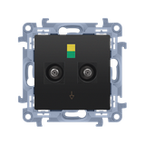 Simon 10 Gniazdo ekwipotencjalne podwójne czarny