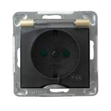 IMPRESJA Gniazdo bryzgoszczelne z uziemieniem schuko IP-44 z przesłonami torów prądowych wieczko prz