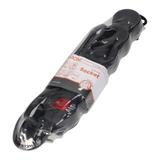 Przedłużacz 5-krotny 2P+Z z wyłącznikiem 1,5m H05VV-F 3x1,5mm2 Imax=16A płaska wtyczka czarny ES-7/B/1,5 ORNO