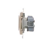 Simon 54 Gniazdo z/u i przesłonami 16A z. śrub. kremowy