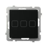 SONATA TOUCH Łącznik dotykowy potrójny z podświetleniem CZARNE SZKŁO SZRON