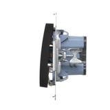 Simon 54 Łącznik świecznikowy z podświetleniem LED i do wersji IP44 16A 250V zaciski śrubowe czarny *Posiada wkładkę DU1W DW5ABL.01/49 KONTAKT