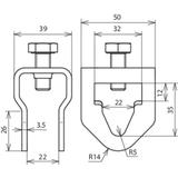Zacisk krawędziowy do uziomów fi 20 mm, St/tZn