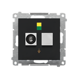 Simon 55 Gniazdo ekwipotencjalne pojedyncze Czarny mat