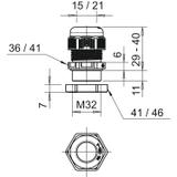 V-TEC VM32+ LGR, Dławik kablowy