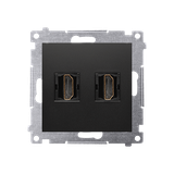 Simon 54 Gniazdo HDMI podwójne czarny