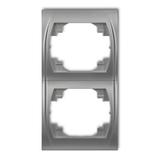 LOGO Ramka pionowa podwójna srebrny metalik
