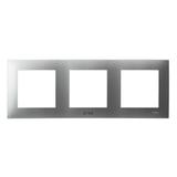 SZAFIR Ramka potrójna do łączników IP-44 - kolor srebro